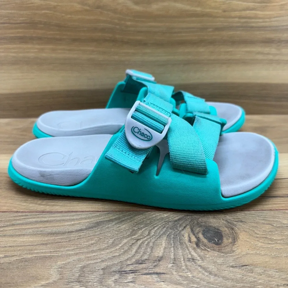 Chaco Womens Sandals Size 6 Chillos Aqua Green Slides